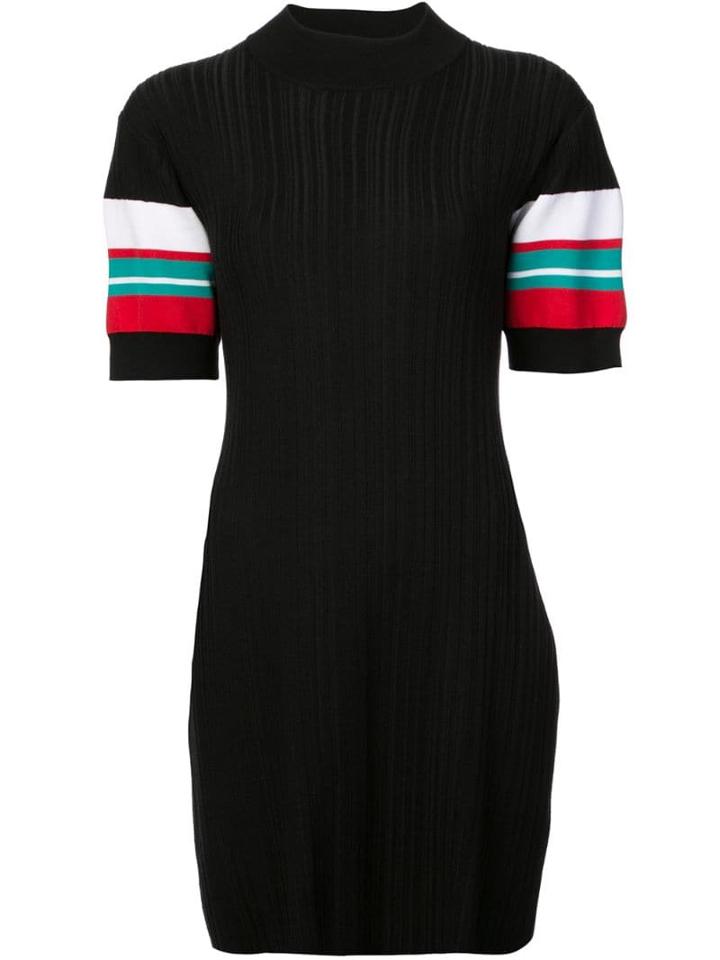 Proenza Schouler Pswl Ribbed Stripe Dress - Black