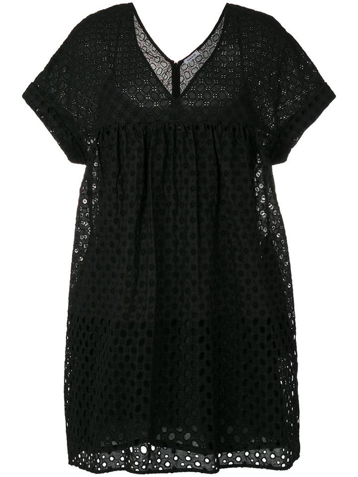 P.a.r.o.s.h. - Broderie Babydoll Dress - Women - Cotton - M, Black, Cotton