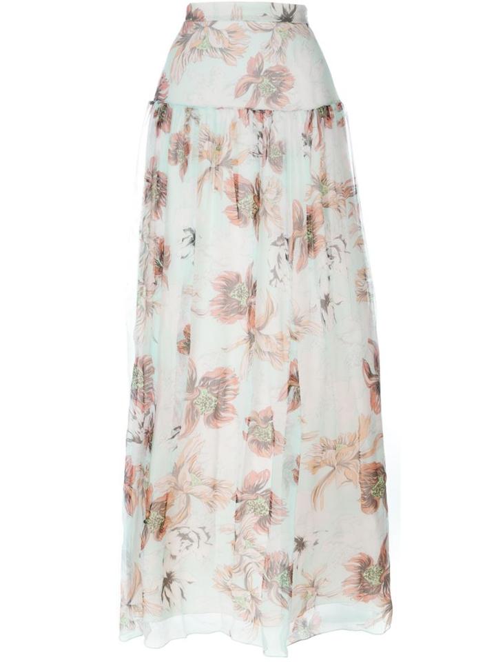 Blumarine Floral Print Maxi Skirt, Women's, Size: 50, Spandex/elastane/silk