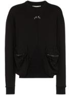 A-cold-wall* Black Zip Pocket Cotton Jumper