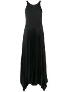 Theory Flared Pleated Maxi Dress - Black