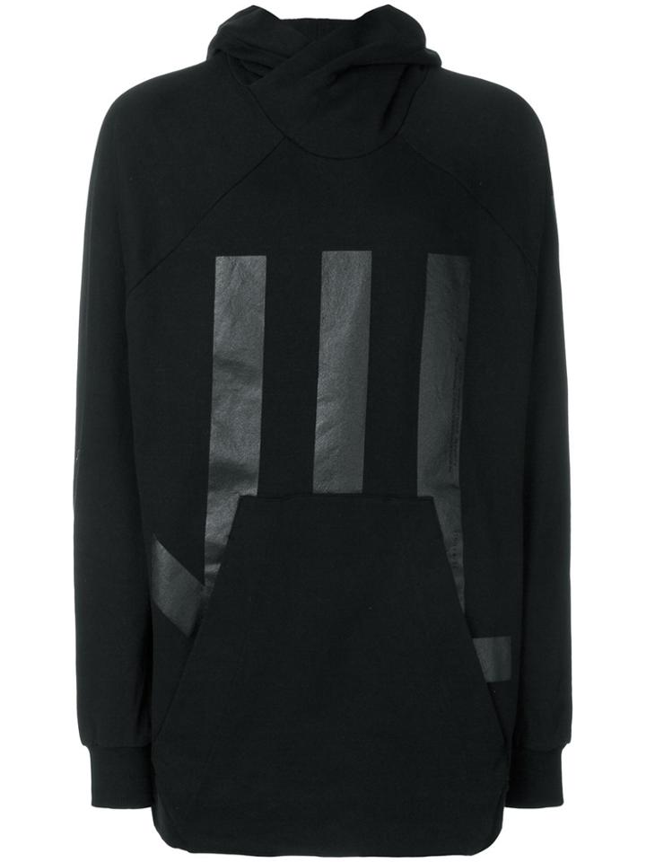Julius Oversized Tonal-print Hoodie - Black