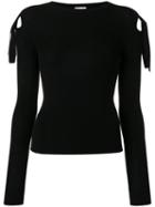 Red Valentino - Arm Tie Detail Sweater - Women - Virgin Wool - Xs, Black, Virgin Wool