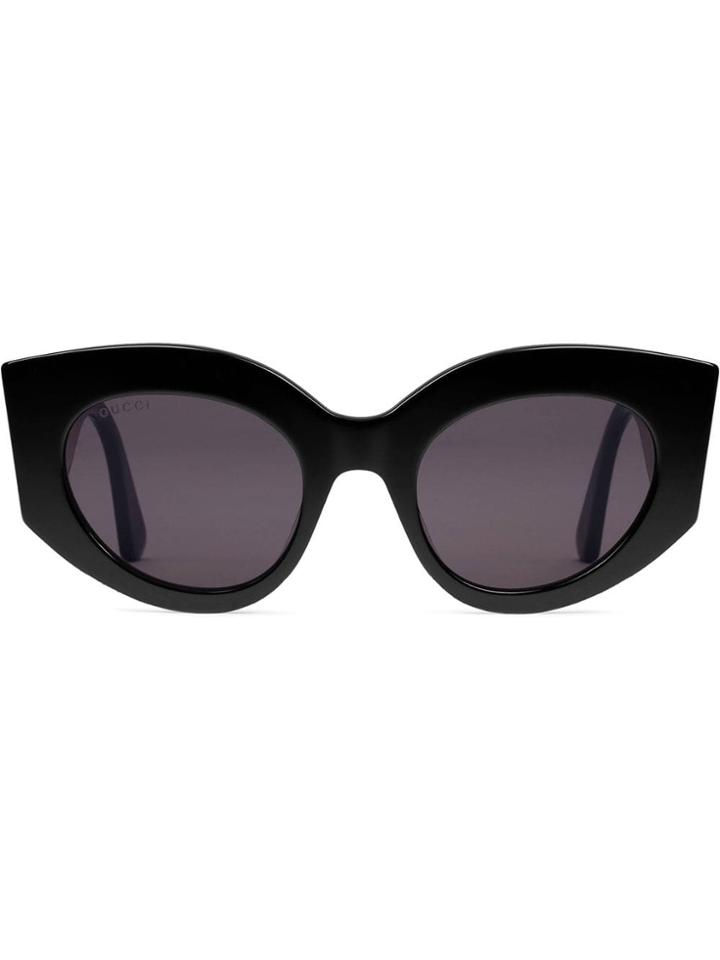 Gucci Eyewear Occhiali Da Sole Cat Eye Oversize In Acetato - Black