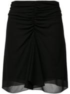 Saint Laurent Ruched Fitted Skirt - Black