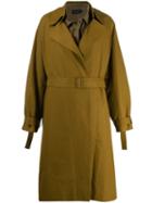 Low Classic Belted Trench Coat - Green