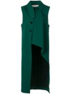 Marni - Asymmetric Sleeveless Jacket - Women - Cotton/virgin Wool - 42, Green, Cotton/virgin Wool