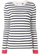 Chinti And Parker - Striped Top - Women - Merino - L, White, Merino