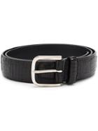 Orciani Square Buckle Belt, Men's, Size: 90, Black, Leather/brass