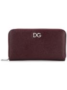 Dolce & Gabbana Continental Crystal Logo Wallet - Red