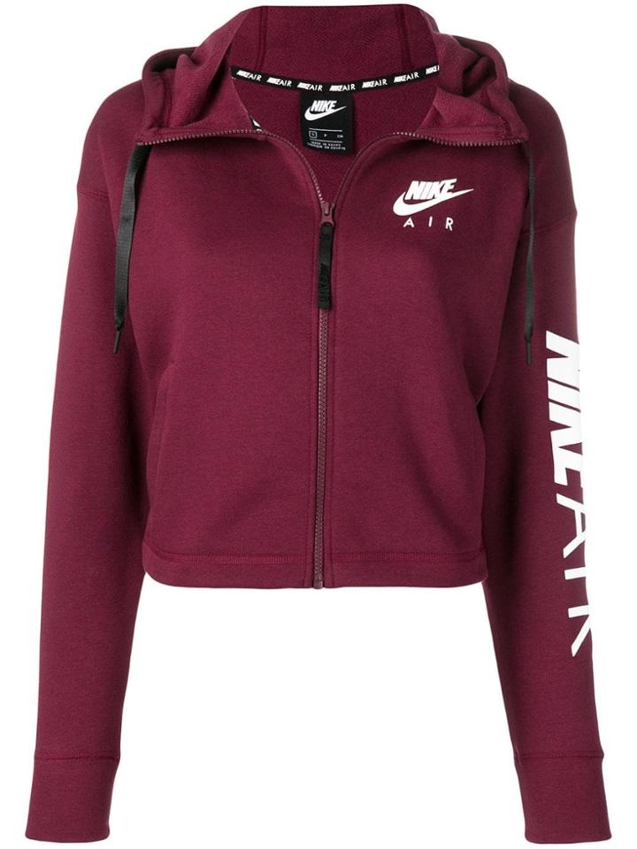 Nike Logo Zip Up Hoodie - Red