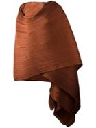 Pleats Please By Issey Miyake Pleated Scarf, Women's, Brown, Silk