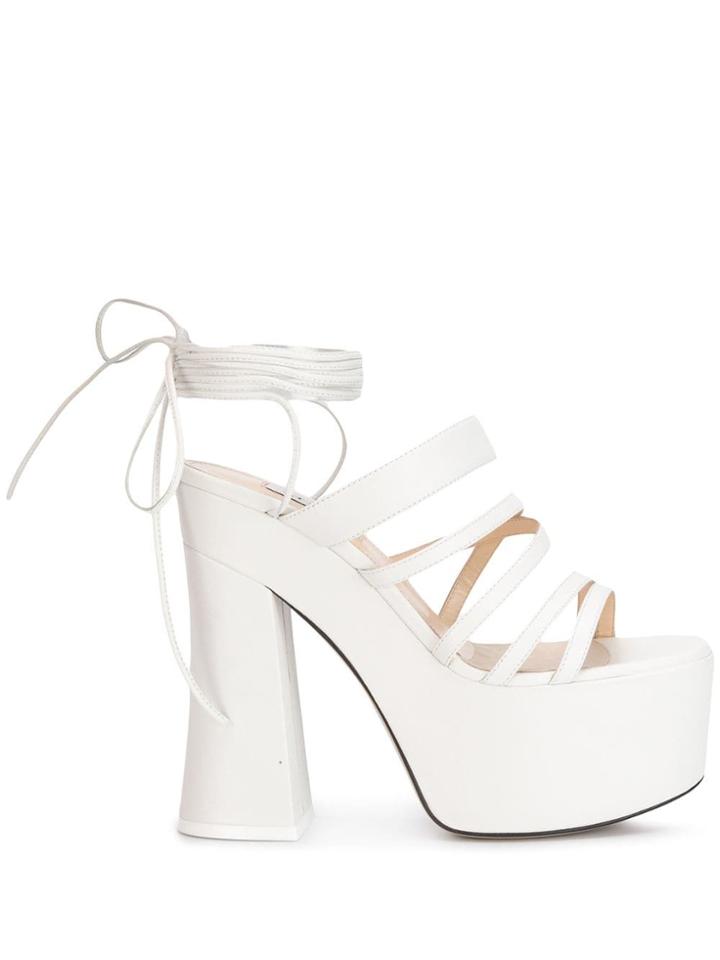Attico Flatform Heeled Sandals - White
