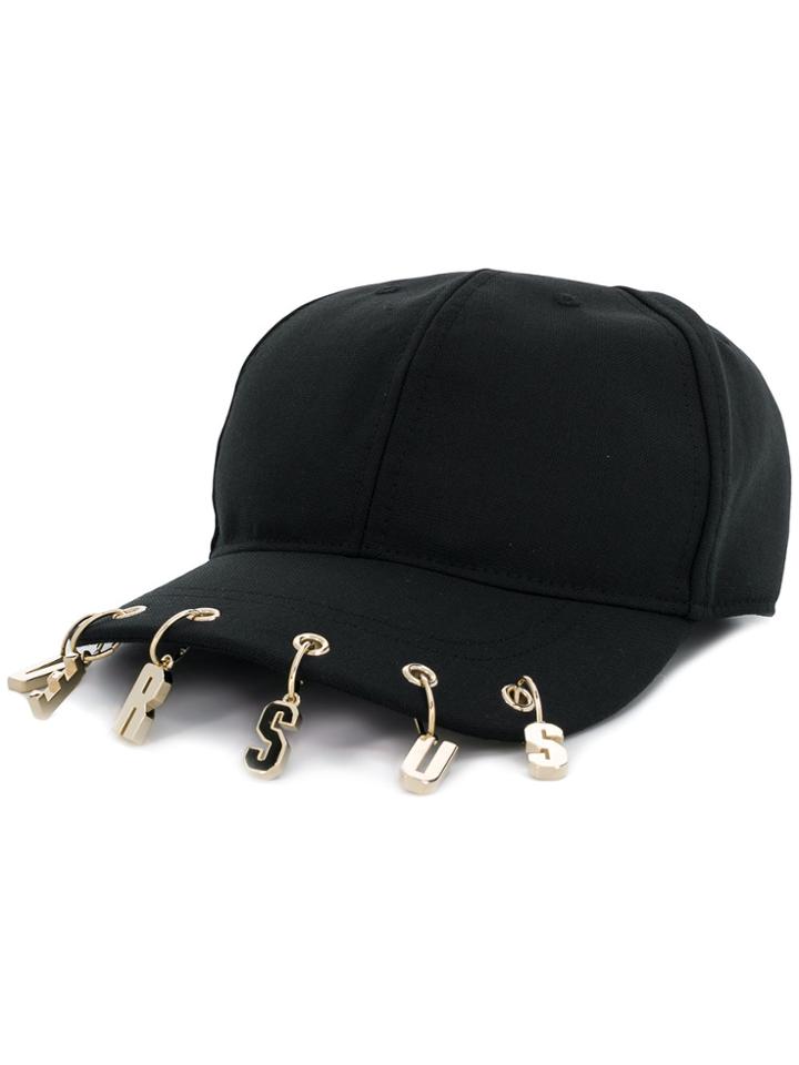 Versus Letter Charm Hat - Black