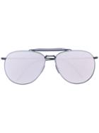 Thom Browne Eyewear Mirror Aviator Sunglasses - Grey