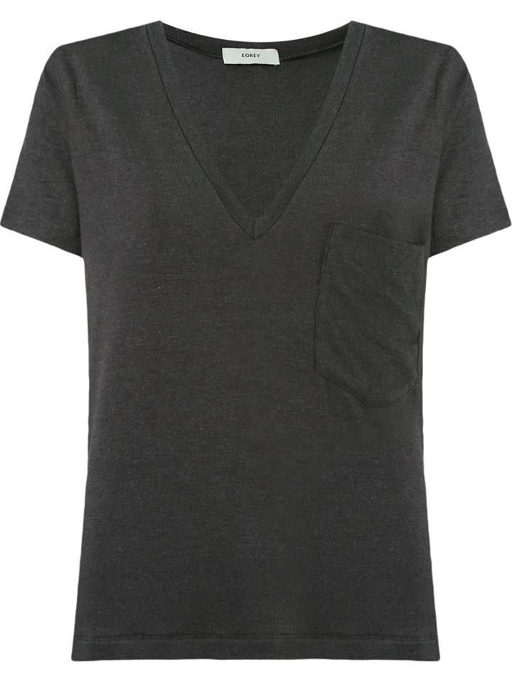 Egrey V-neck Blouse, Women's, Size: Medium, Black, Viscose/polyester/spandex/elastane