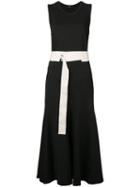 Bassike Belted Dress, Women's, Size: 8, Black, Elastodiene/polyamide/viscose