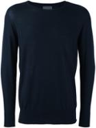 Laneus Fine Knit Jumper, Men's, Size: 46, Blue, Virgin Wool
