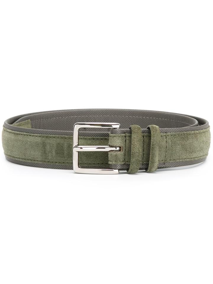 Orciani Suede Buckle Belt, Men's, Size: 90, Green, Suede/nylon