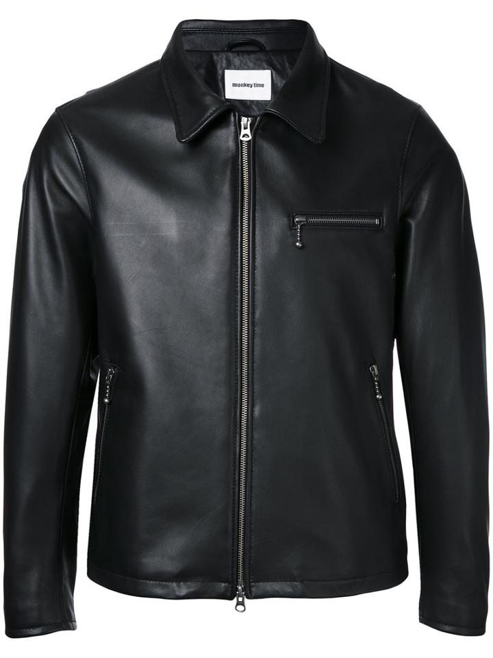 Monkey Time Zip Pocket Jacket, Men's, Size: Medium, Black, Sheep Skin/shearling
