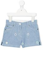 Stella Mccartney Kids Striped Denim Shorts, Toddler, Size: 3 Yrs, Blue