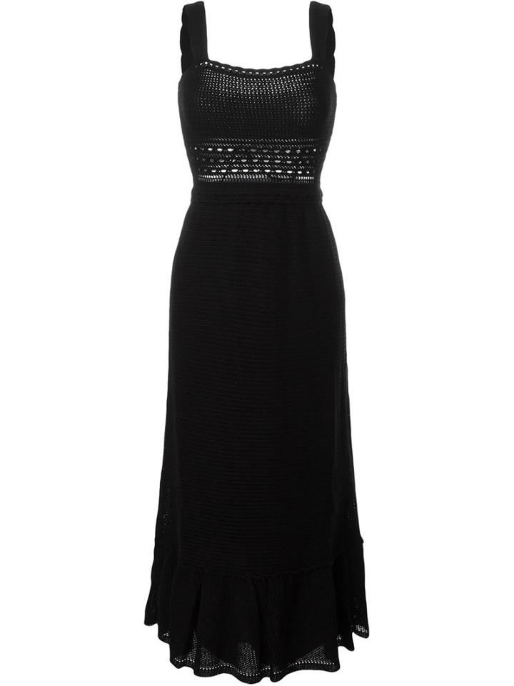 Red Valentino Crochet Perforated Waist Long Dress