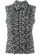 Marni Geometric Print Shirt, Women's, Size: 40, Black, Silk