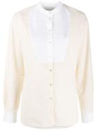 Forte Forte Long-sleeved Pleated-bib Shirt - Neutrals