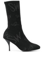 Stuart Weitzman Pointed Sock Boots - Black