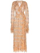 Ashish Sequin Embellished Wrap Dress - Neutrals