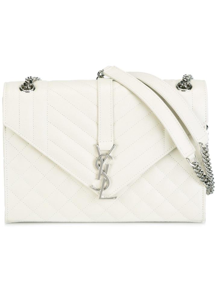 Saint Laurent Medium Monogram Satchel Bag - Nude & Neutrals