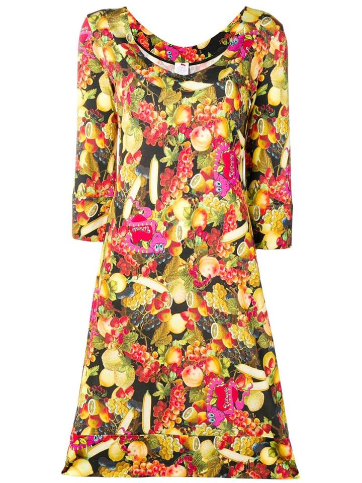 Ultràchic Fruit Print Skater Dress - Black