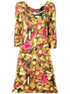 Ultràchic Fruit Print Skater Dress - Black