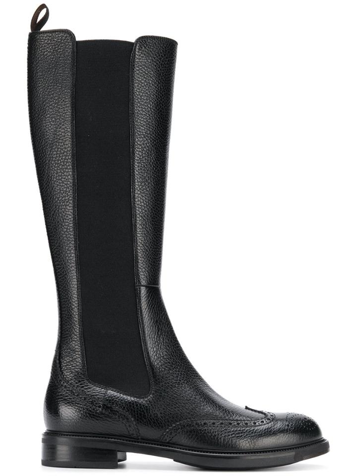 Santoni Chelsea Knee Length Boots - Black