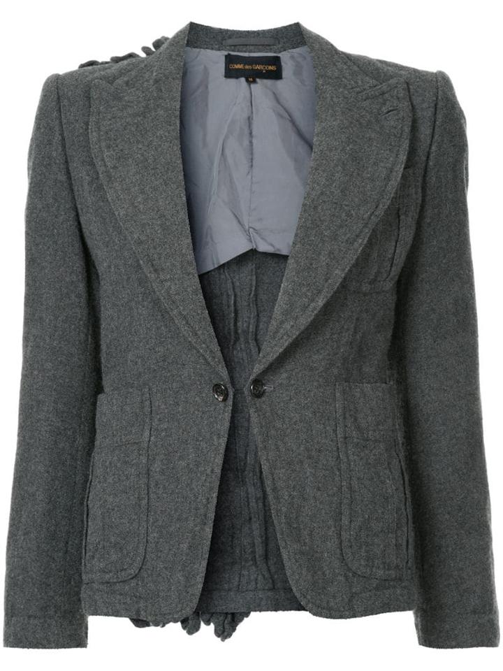 Comme Des Garçons Pre-owned Ruffle Back Detail Blazer - Grey
