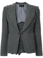 Comme Des Garçons Pre-owned Ruffle Back Detail Blazer - Grey