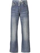 Junya Watanabe Comme Des Garçons Man Lace Waist Bootcut Jeans, Men's, Size: Medium, Blue, Linen/flax