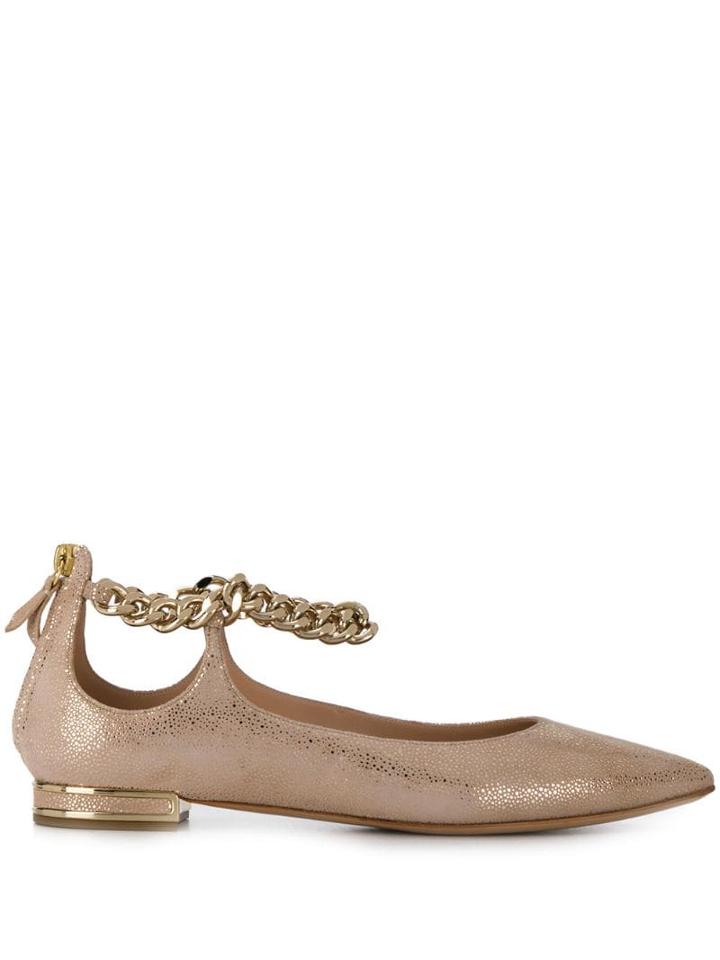 Casadei Chain Ballet Flats - Neutrals