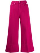 Msgm Wide-leg Cropped Jeans - Pink