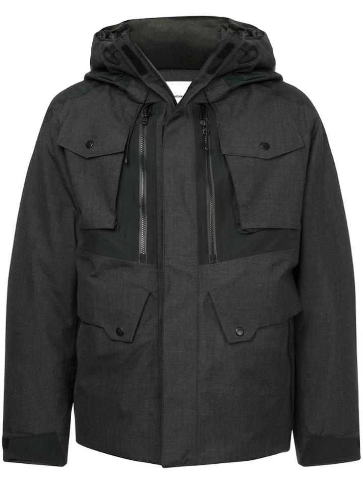 White Mountaineering Front Zipped Hooded Jacket - Grey
