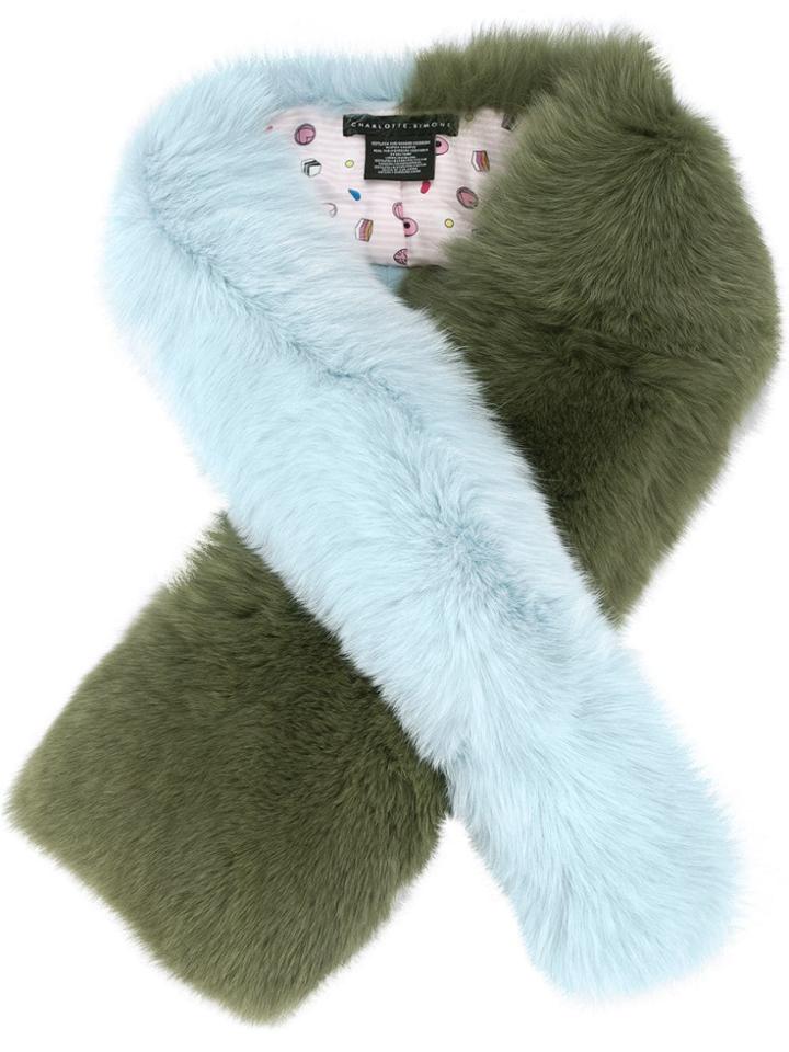 Charlotte Simone Fox Fur Scarf - Blue