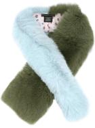 Charlotte Simone Fox Fur Scarf - Blue