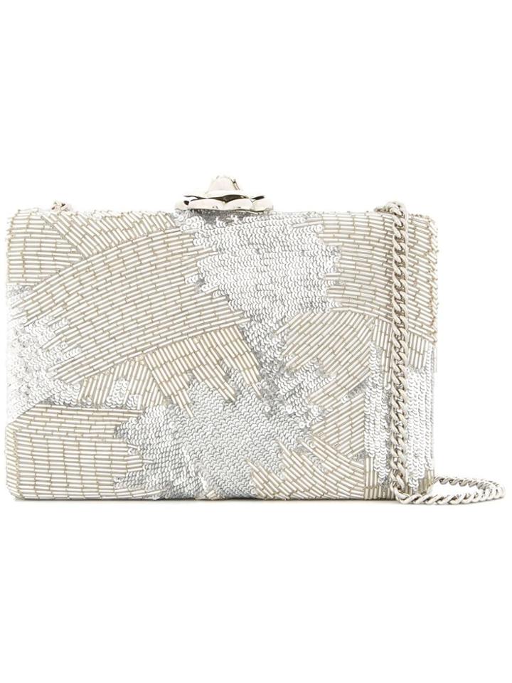 Oscar De La Renta Beaded Sequin Clutch - Metallic