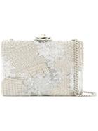 Oscar De La Renta Beaded Sequin Clutch - Metallic