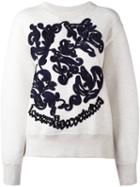 Sacai Embroidered Sweatshirt, Women's, Size: 1, Nude/neutrals, Cotton/nylon