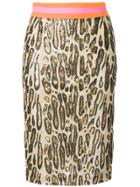 Bazar Deluxe Sequin Leopard Print Skirt - Neutrals