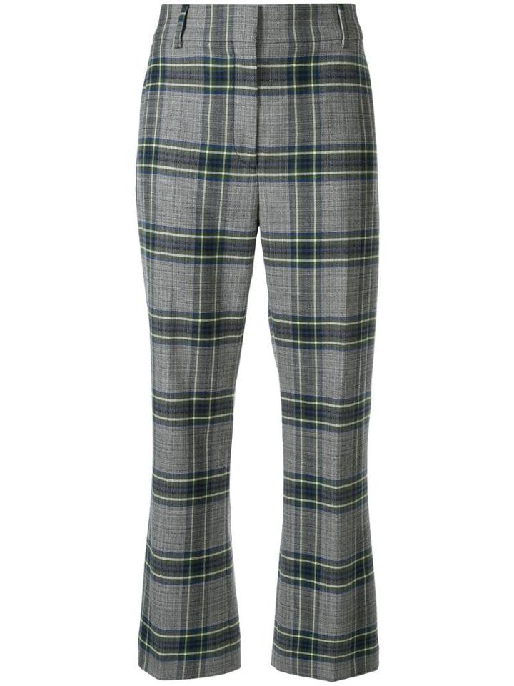 Cédric Charlier Slim Checked Trousers - Grey