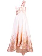 Marchesa Notte One-shoulder Hi Lo Midi Tea Dress - Pink
