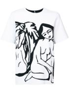 Oamc - All-over Print T-shirt - Men - Nylon/polyester/polyurethane/viscose - S, White, Nylon/polyester/polyurethane/viscose