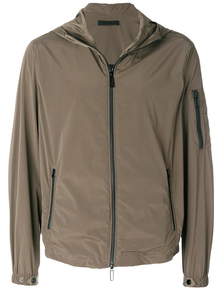 Paolo Pecora Zipped Hooded Jacket - Brown